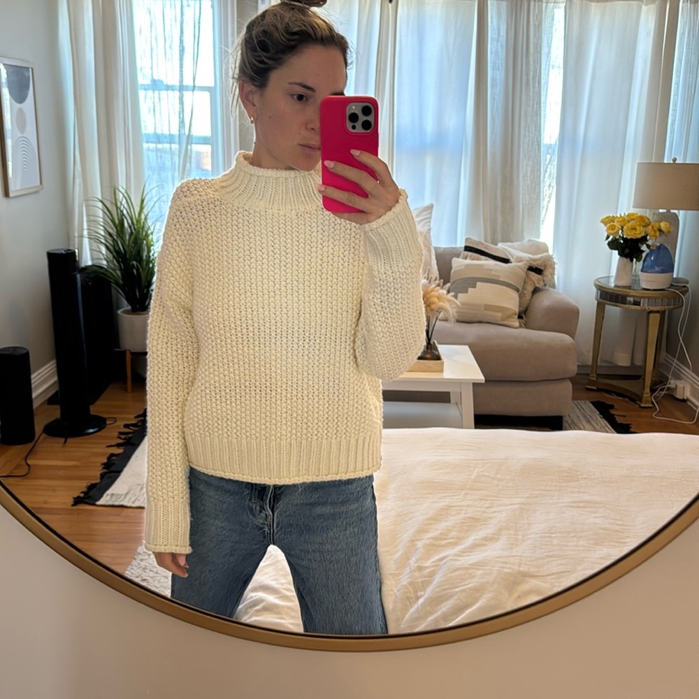 Woven turtle neck sweater